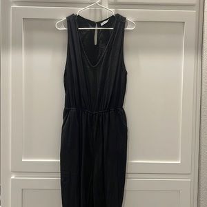 Dark grey open back jumpsuit